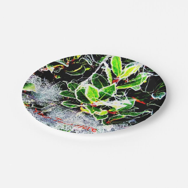 Plato De Papel navidades de helados y bayas cubiertas (Angular)