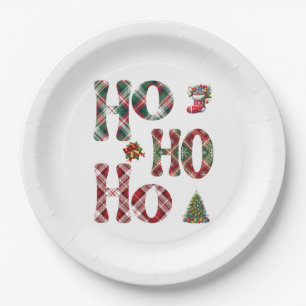 Plato De Papel Navidades de Ho Ho Ho Ho Plaid