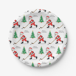 Plato De Papel Navidades de hockey sobre hielo