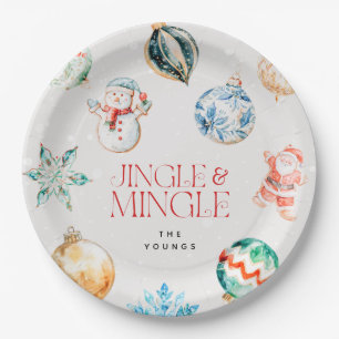 Plato De Papel Navidades de jingle y mingle festivos