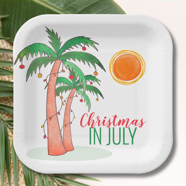 Plato De Papel Navidades de julio Palm Trees Fiesta de placas de  (Subido por el creador)