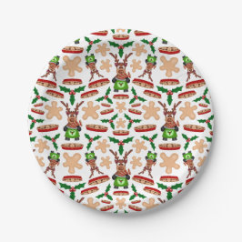 Plato De Papel Navidades De Kasky Verde Y Rojo Festividad Rina