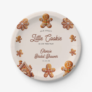 Plato De Papel Navidades de la casa Gingerbread Cookie Baby Showe