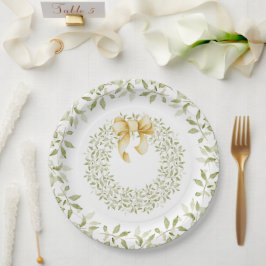 Plato De Papel Navidades de la corona de oro elegancia vacaciones