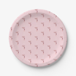 Plato De Papel Navidades de la espuma rosa