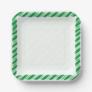Plato De Papel Navidades de la frontera de Candy Cane decoran Per