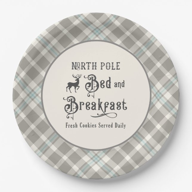 Plato De Papel Navidades de la granja North Pole Bed and Breakfas (Anverso)