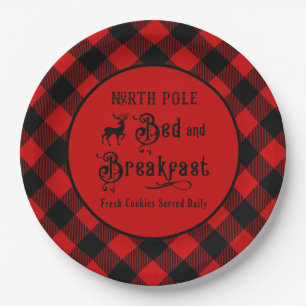 Plato De Papel Navidades de la granja North Pole Bed and Breakfas