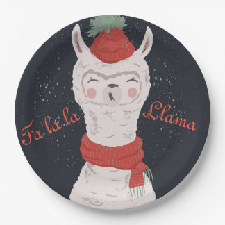 Plato De Papel Navidades de la Llama