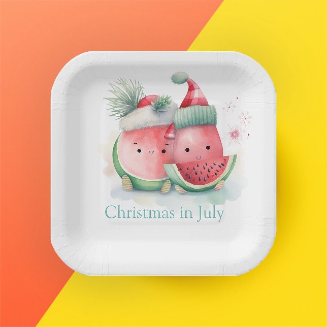 Plato De Papel Navidades de la sandía de julio (Subido por el creador)