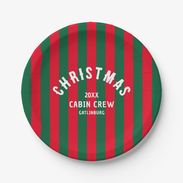 Plato De Papel Navidades de la tripulación de cabina Personalizad (Anverso)