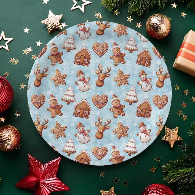 Plato De Papel Navidades de las cookies de Gingerbread (Subido por el creador)