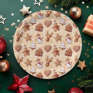 Plato De Papel Navidades de las cookies de Gingerbread