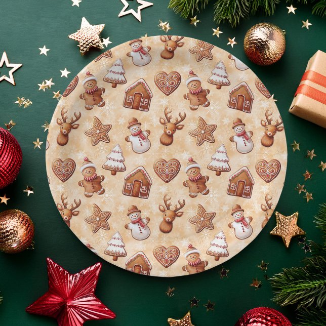 Plato De Papel Navidades de las cookies de Gingerbread (Subido por el creador)