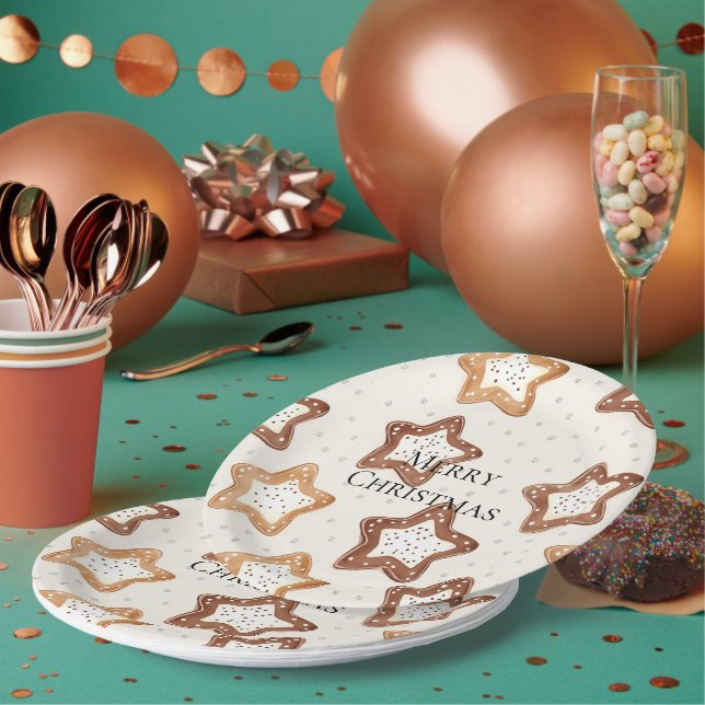Plato De Papel Navidades de las Estrellas Blancas Cream (Multi)