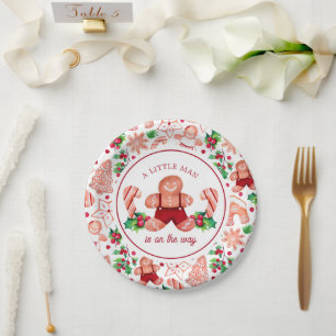 Plato De Papel Navidades de Little Man Gingerbread Baby Shower
