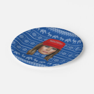 Plato De Papel Navidades de Melania Trump MAGA