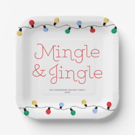 Plato De Papel Navidades de mingle festivo y jingle colorido ilum