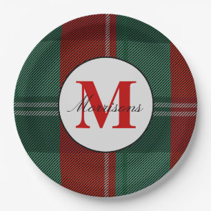 Plato De Papel Navidades de monograma repartidos