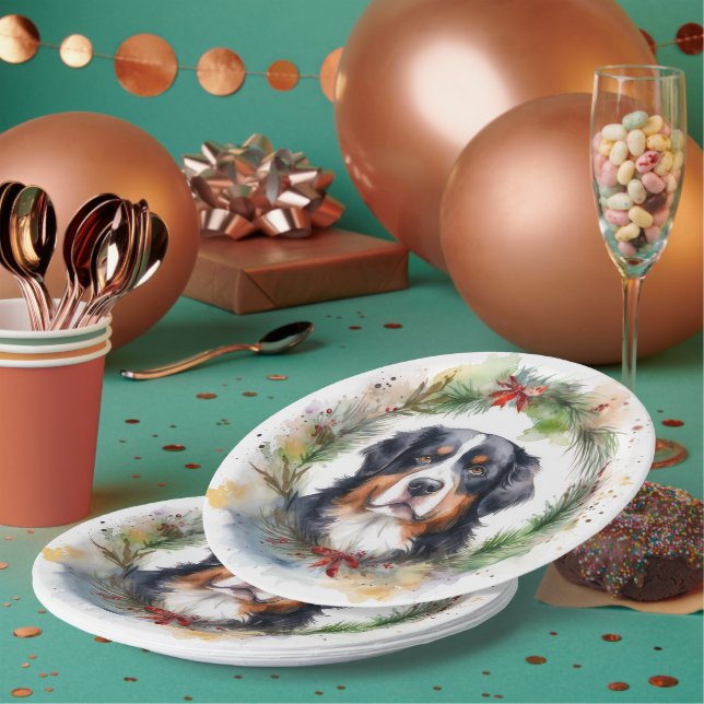 Plato De Papel Navidades de Montaña de Berna Wreath Festimes Pup (Multi)