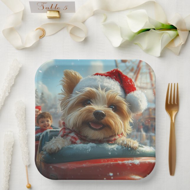 Plato De Papel Navidades de montaña rusa más aterradores (Boda)