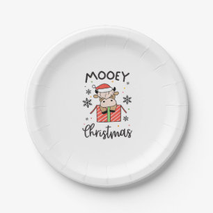 Plato De Papel Navidades de Mooey lindo bebé Highland Cow Vacas n