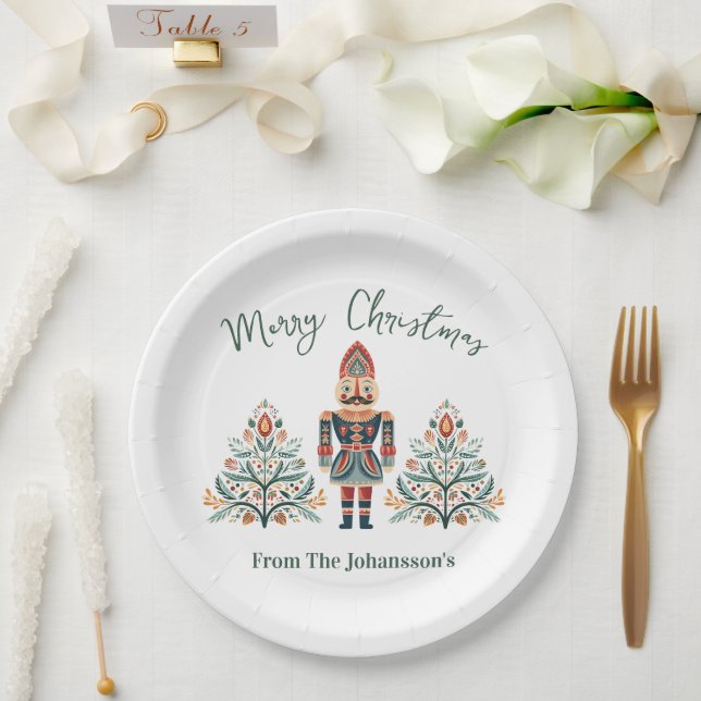 Plato De Papel Navidades de nombres personalizados Nutcracker de  (Boda)