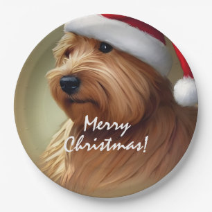 Plato De Papel Navidades de Norfolk Terrier