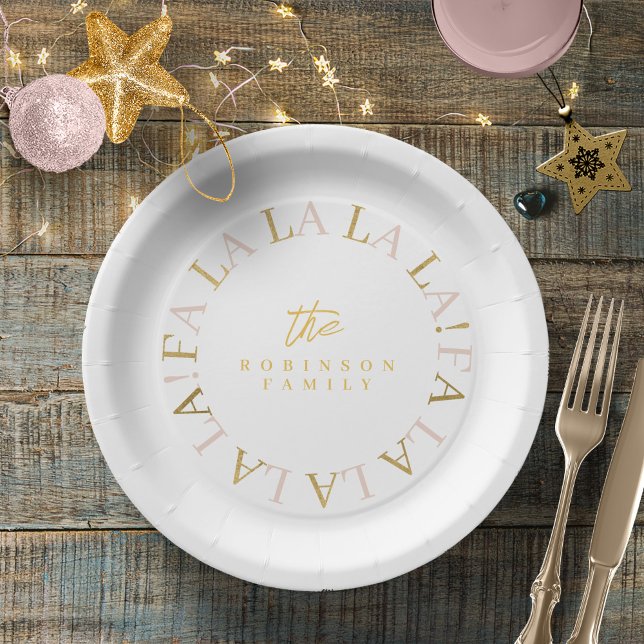 Plato De Papel Navidades de oro rosado Fa La ID1009 (Subido por el creador)