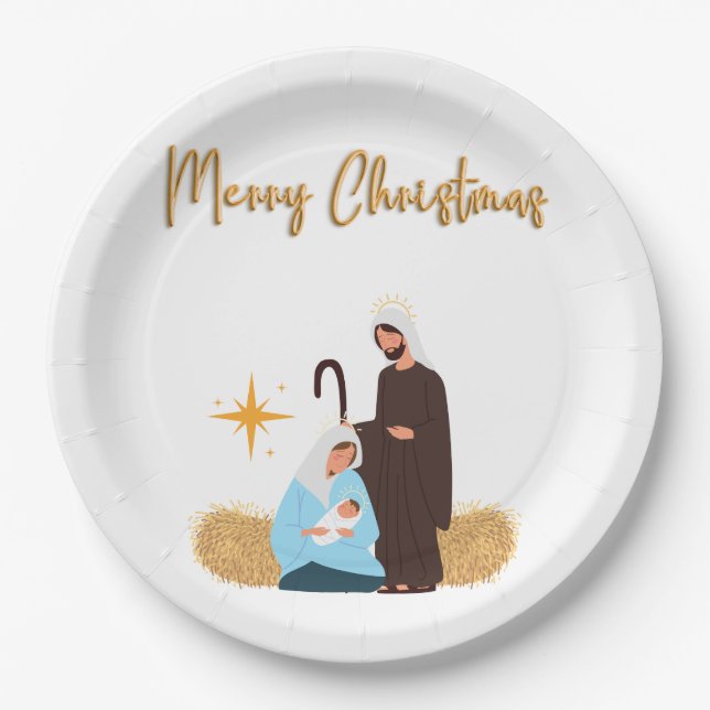 Plato De Papel Navidades de papel natividad (Anverso)