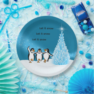 Plato De Papel Navidades de Penguin