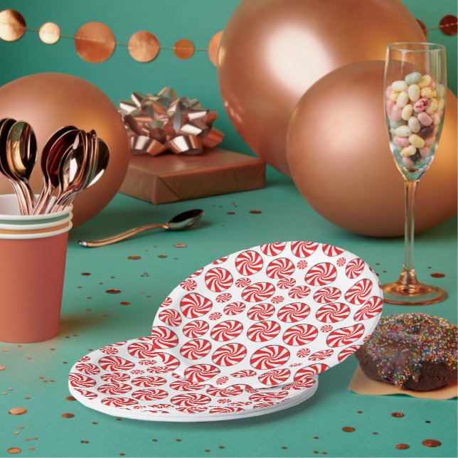 Plato De Papel Navidades de Peppermint Candy (Multi)