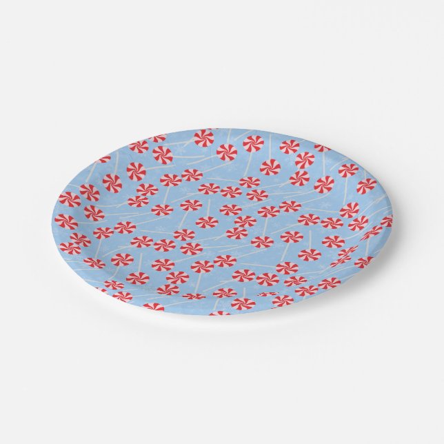 Plato De Papel Navidades de Peppermint Candy Mints (Angular)