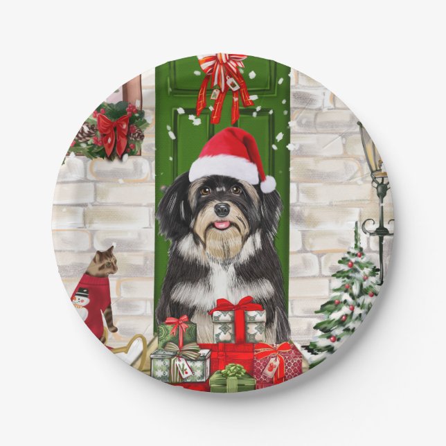 Plato De Papel Navidades de Perro de La Habana (Anverso)