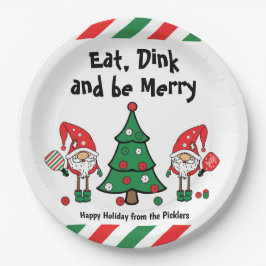 Plato De Papel Navidades de pickleball 