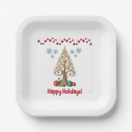 Plato De Papel Navidades de pino 1, regalo de Navidades,