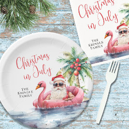 Plato De Papel Navidades De Playa En Julio
