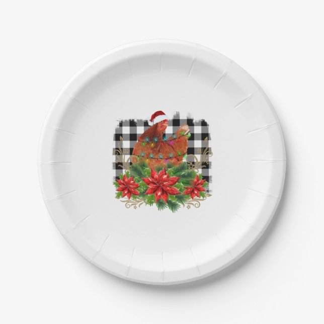 Plato De Papel Navidades de pollo (Anverso)