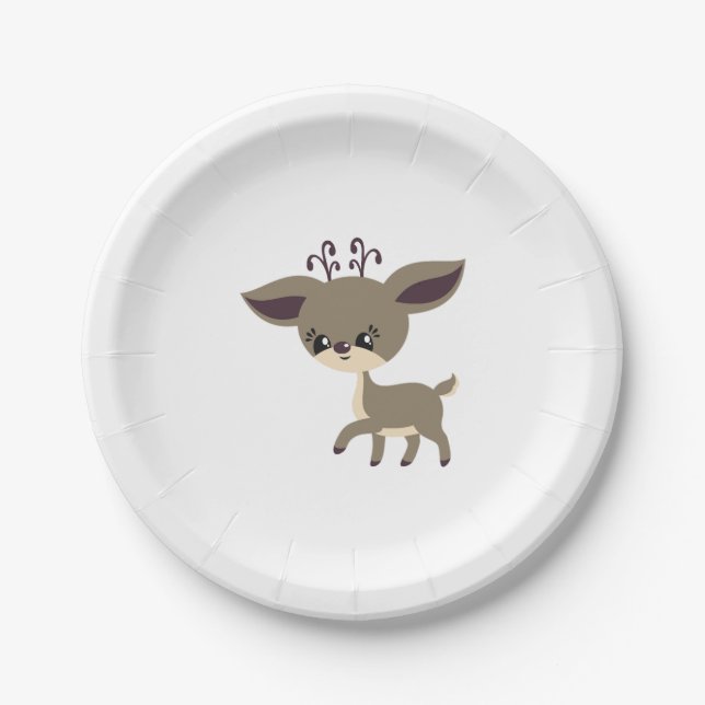 Plato De Papel Navidades de renos (Anverso)