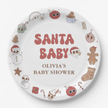 Navidades de Retro Groovy Santa Baby Shower