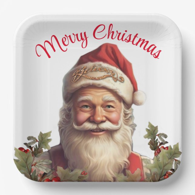 Plato De Papel Navidades de Santa Claus Saint Nicholas (Anverso)