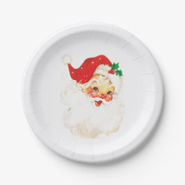 Plato De Papel Navidades de Santa Claus, una cita simple