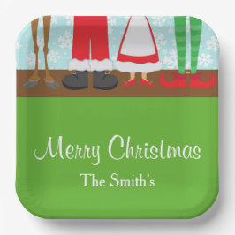 Plato De Papel Navidades de Santa Reindeer