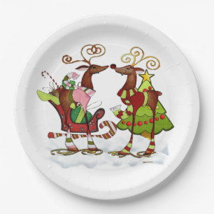 Plato De Papel Navidades de Silly Whimsey Mooks FIESTA