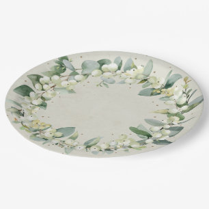 Plato De Papel Navidades de Snowberry en fiesta navideña