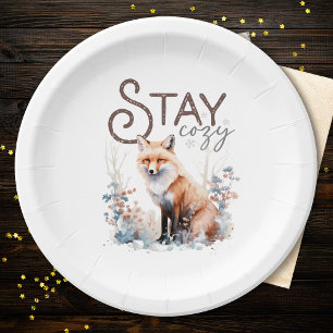 Plato De Papel Navidades de Stay Cosy Woodland Fox