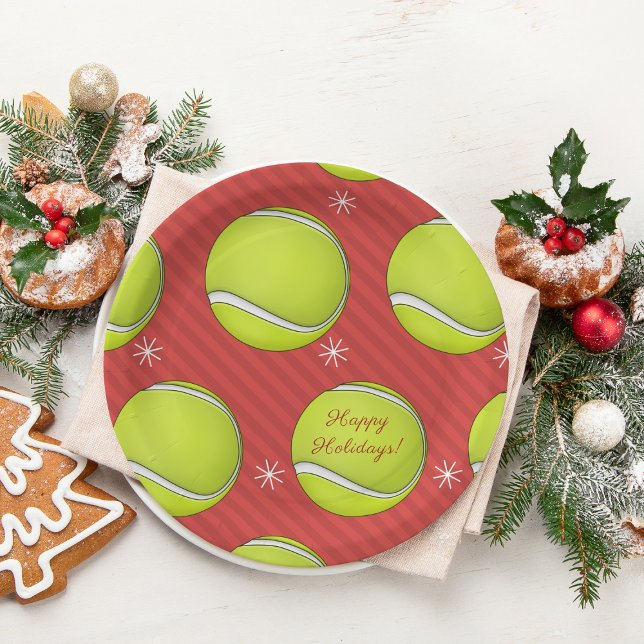 Plato De Papel Navidades de tenis Fiesta Bolas y Nieve (Subido por el creador)