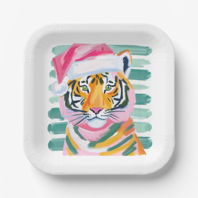 Plato De Papel Navidades de tigres Fiesta Auburn hinchas Placas (Anverso)