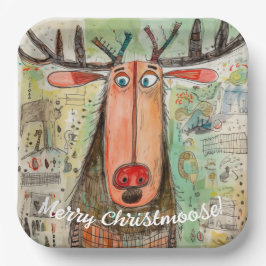 Plato De Papel Navidades de tipografía de alce, Personalizado div