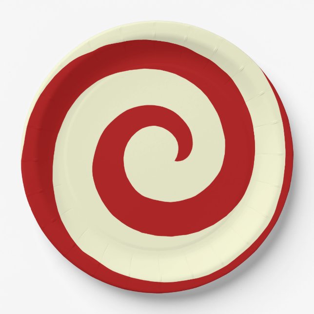 PLATO DE PAPEL NAVIDADES DE VACACIONES CANDY SWIRL PAPER PLATE (Anverso)